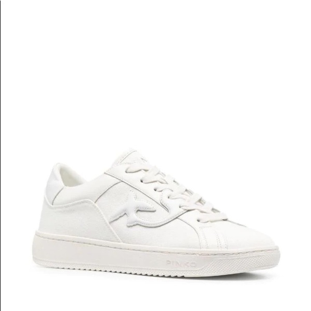 Pinko bird embroidery recycled cotton sneakers
